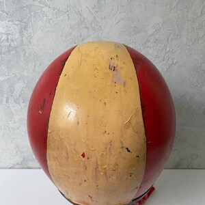 Vintage Motorcycle helmet, red safety helmet, vintage helmet, garage decor image 7