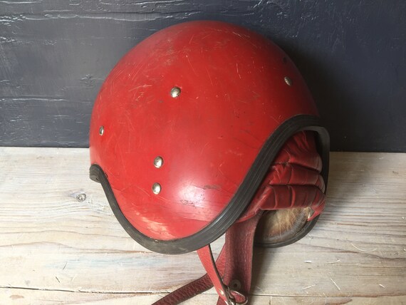 Vintage Motorcycle helmet, safety helmet, vintage… - image 8