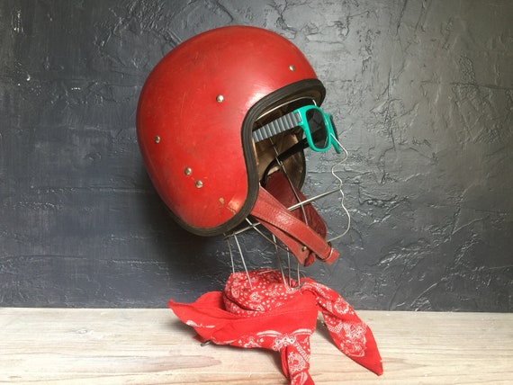 Vintage Motorcycle helmet, safety helmet, vintage… - image 3