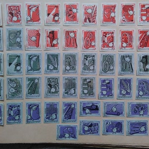 Vintage USSR Matchbox Labels: 1960s Collectible Set of 54