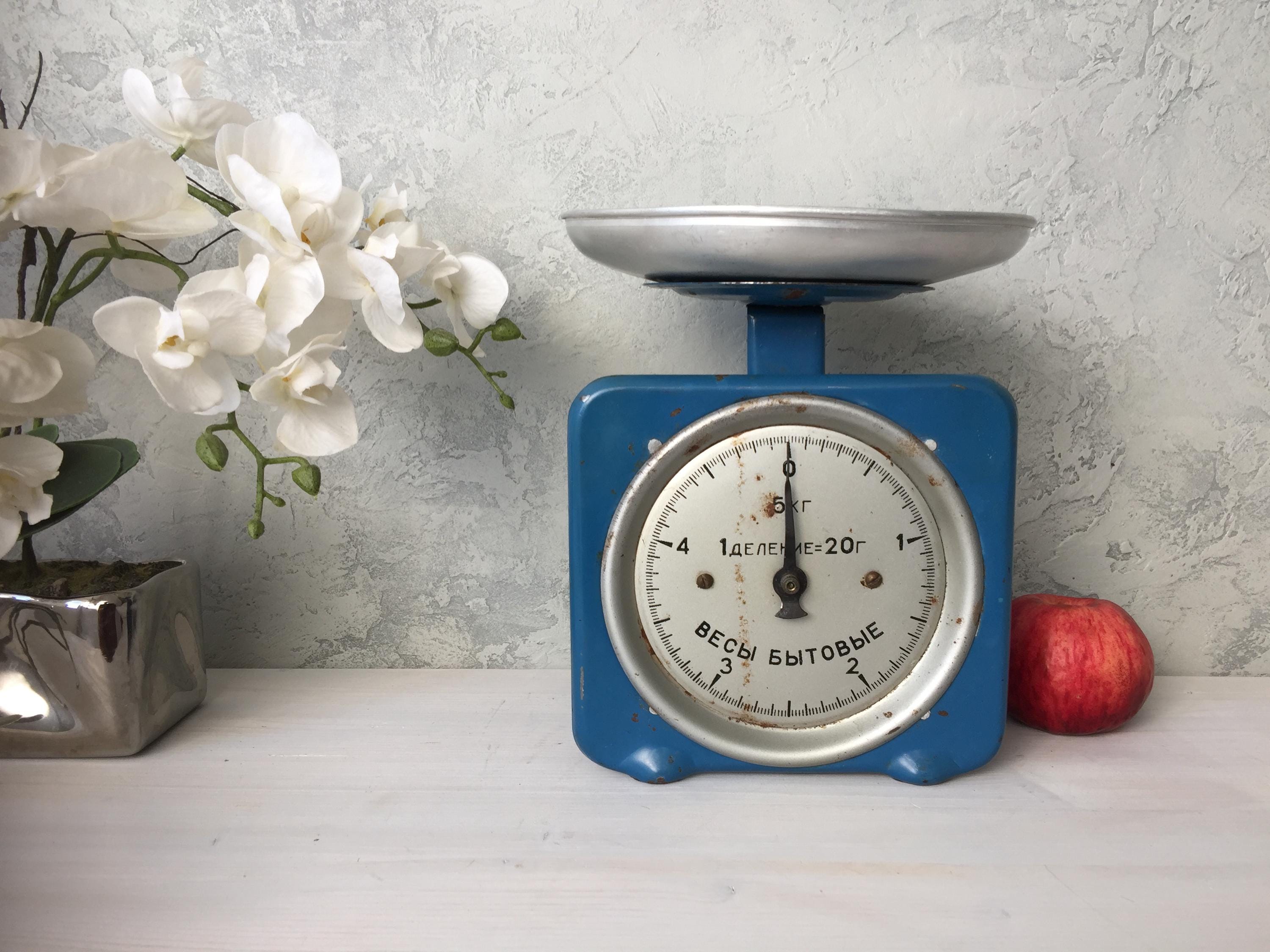 Vintage Blue Kitchen Scales: Rustic USSR Mechanical Scale - Etsy