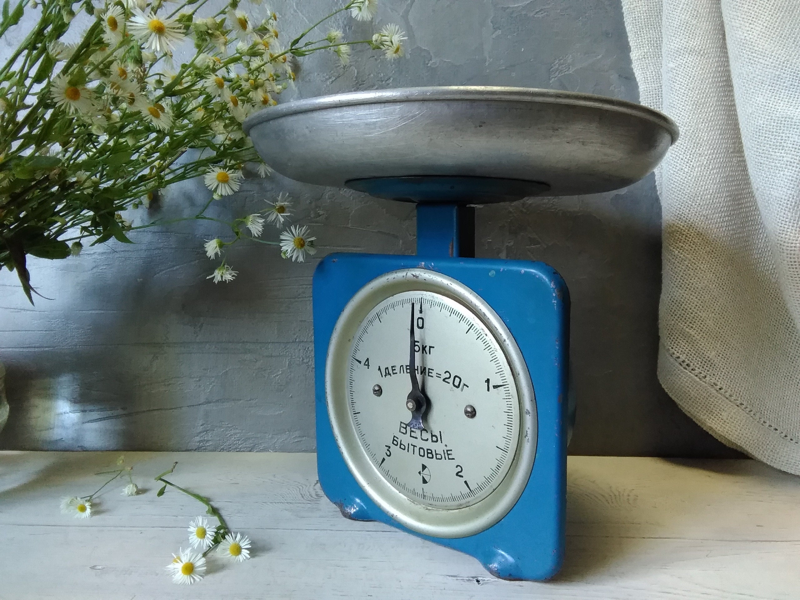 Vintage Blue Kitchen Scales: Rustic USSR Mechanical Scale - Etsy