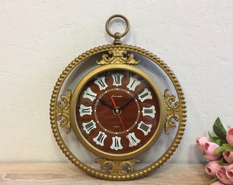 Wall clock vintage, electronic clock, USSR clock, rare clock, &quot;Jantar&quot; clock, Rustic home decor, Kitchen clock
