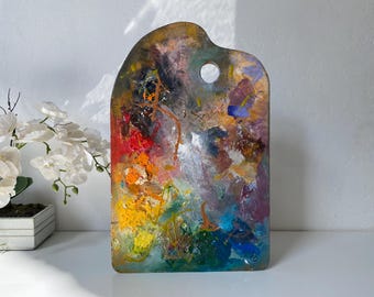 Artist Palette.Vintage wooden Painter&#39;s Palette. Vintage Art Painting Supply. Wall Art.