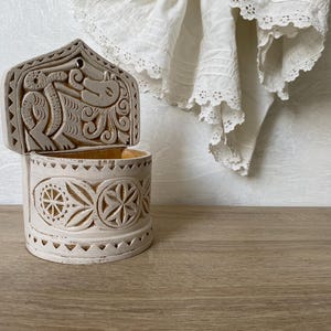 Vintage Salt Container, Wooden  Salt Box, Wooden Salt Container