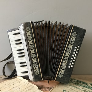 Vintage Children&#39;s Accordion: Small Musical Instrument, Shop Decor