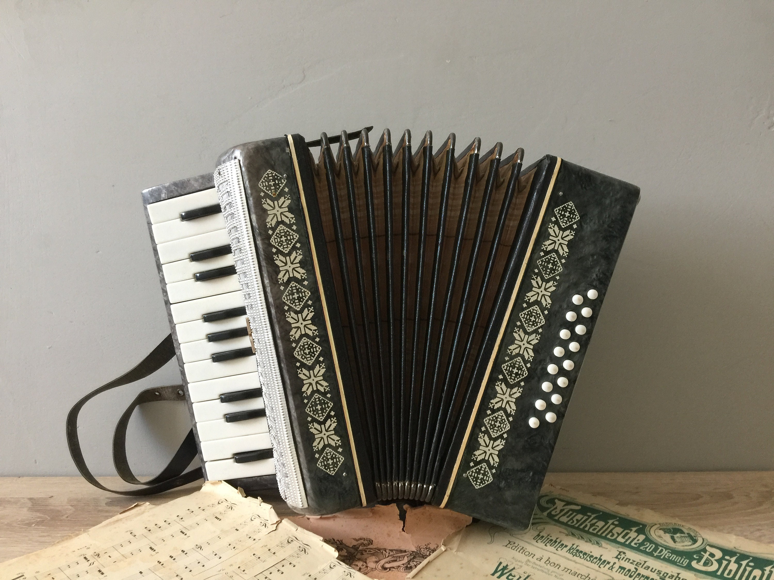 Vintage Children's Accordion: Small Musical Instrument, Shop Decor