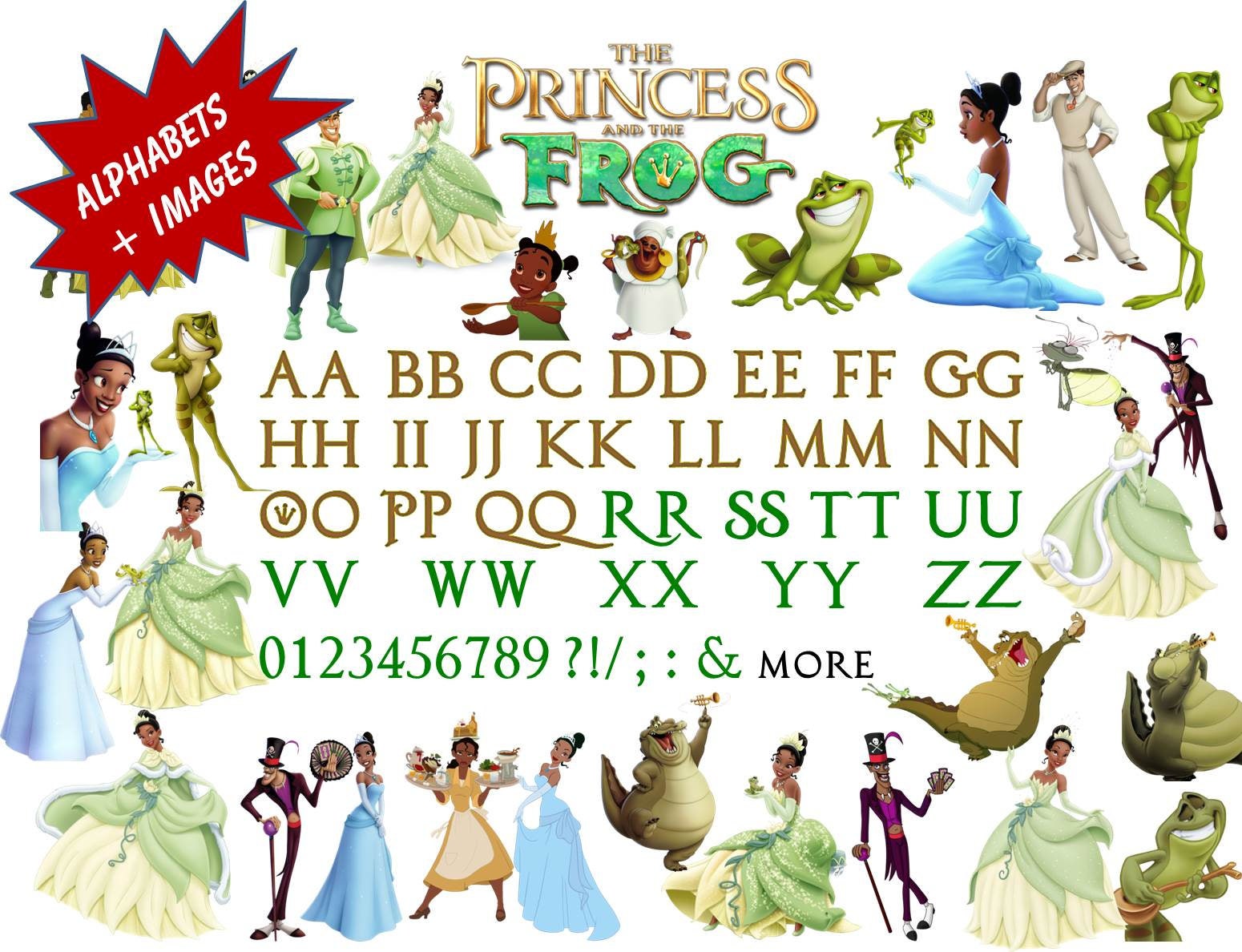 Full Alphabet 30 Princess & The Frog Clipart Images 300 DPI Etsy