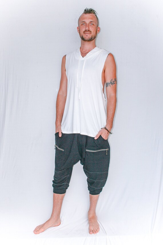 off white sleeveless hoodie