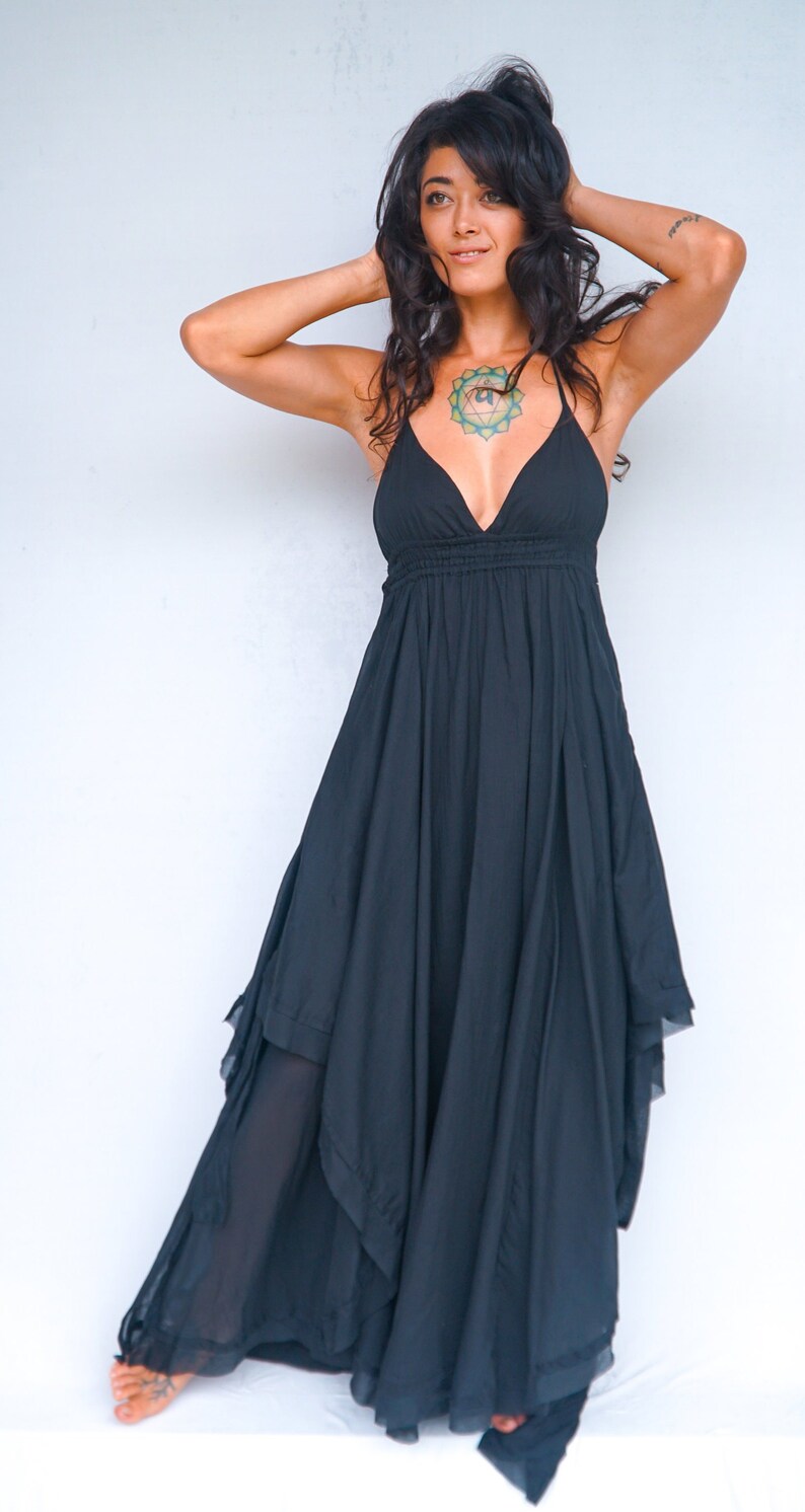 Flowy Lightweight Boho Summer Long Evening Layered Dress Pure Etsy