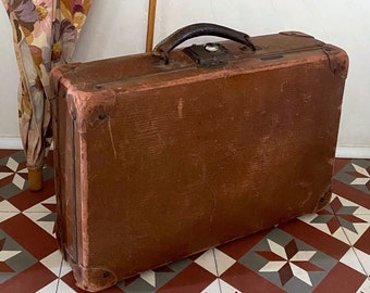 Valise vintage UNICA, rangement, déco bohème, valise ancienne, voyage, cadeau