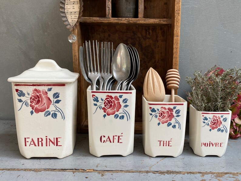 Série pots à épices anciens pots à condiments Digoin Etsy