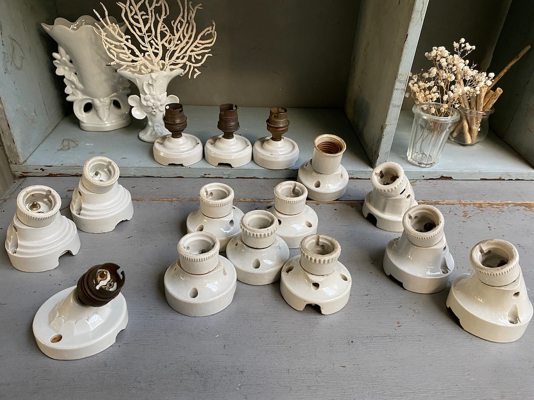 Vintage Porcelain Wall Lamp, Porcelain Socket, Antique Wall Lamp ...