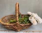 Old handmade picking basket, gardener 39 s basket, chic countryside, handmade, folk art