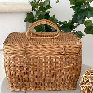 Valise en rotin, malette osier, esprit bohème, cadeau