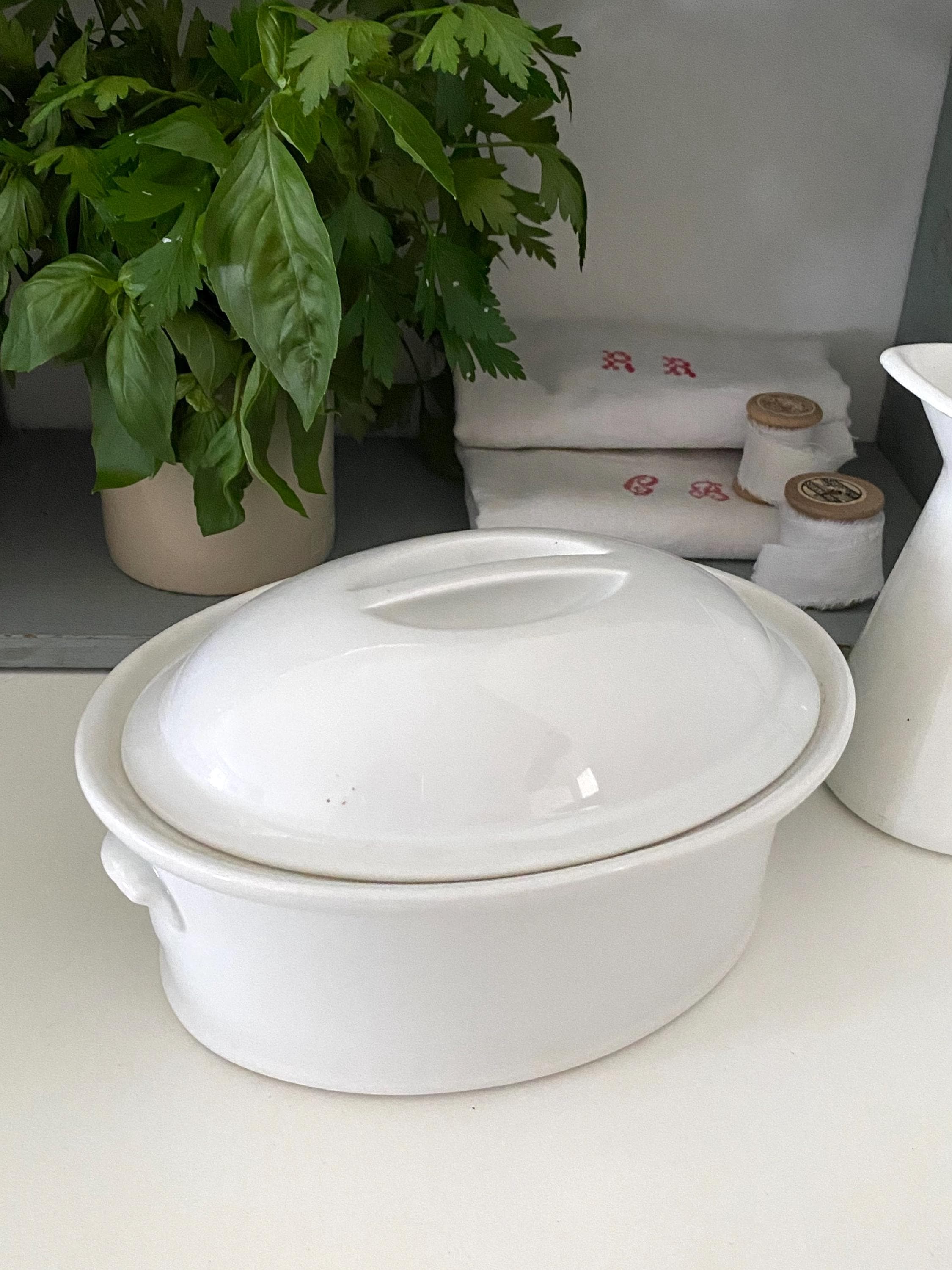 ピリヴィユット磁器テリーヌ、白テリーヌ、焼成磁器、オーブン皿 