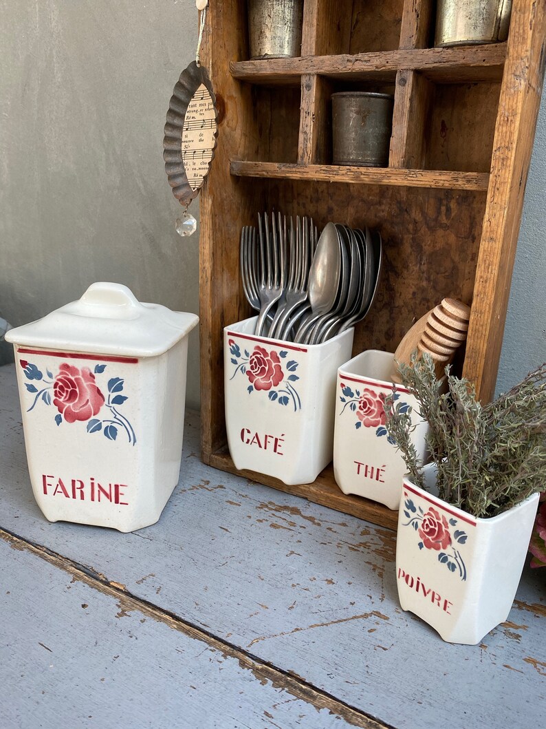 Série pots à épices anciens pots à condiments Digoin Etsy