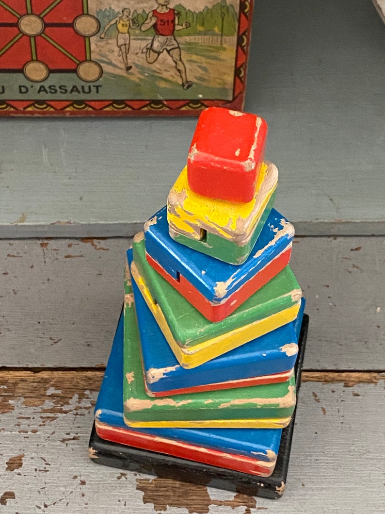 RESERVED Old Construction Toy, Wooden Toy, Antique Toy, Puzzle, Gift Etsy