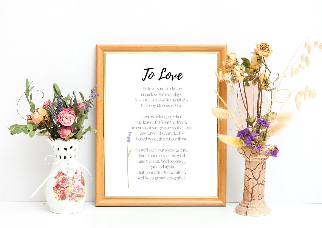 Love Poem Print Original Love Poem Art Print Perfect - Etsy