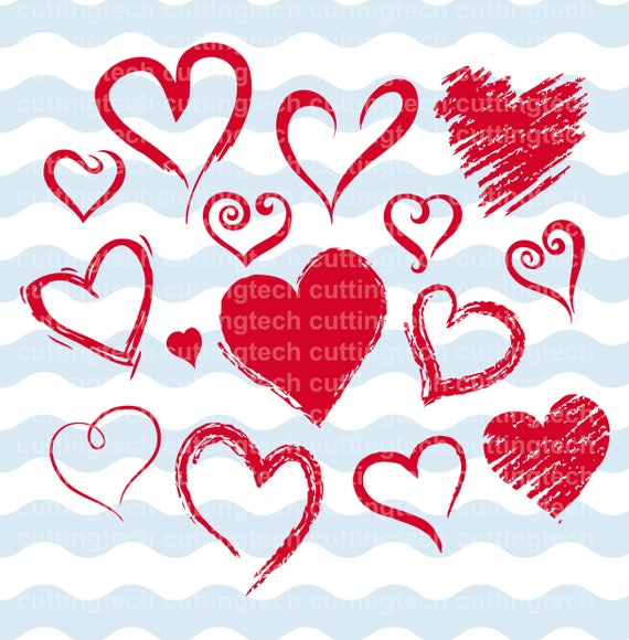 Download Multiple shapes hearts SVG PNG Cut Files for use with | Etsy