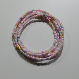 PASTEL/African Waist Beads/Waist Beads / Belly Jewelry/Weighloss Tracker /Belly Beads/waistbeads /Screw Barrel Clasp