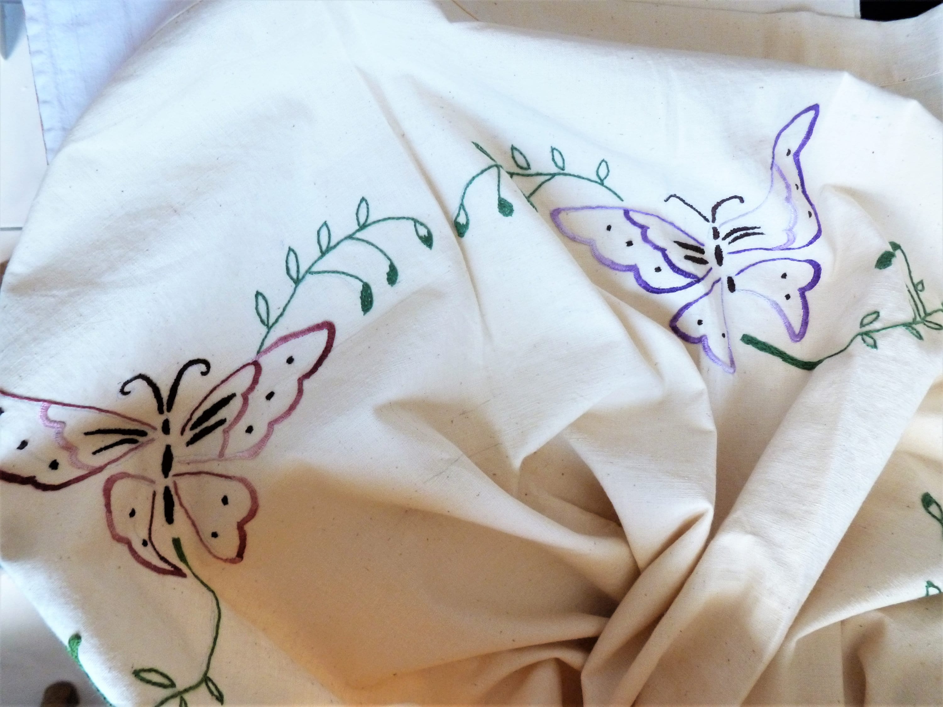 Grand drap En Lin Brodé