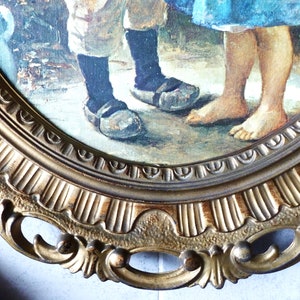 Marco victoriano vintage, antiguo marco de resina victoriano, cuadro ovalado decorativo victoriano/rococó, ilustración infantil del siglo XIX imagen 7