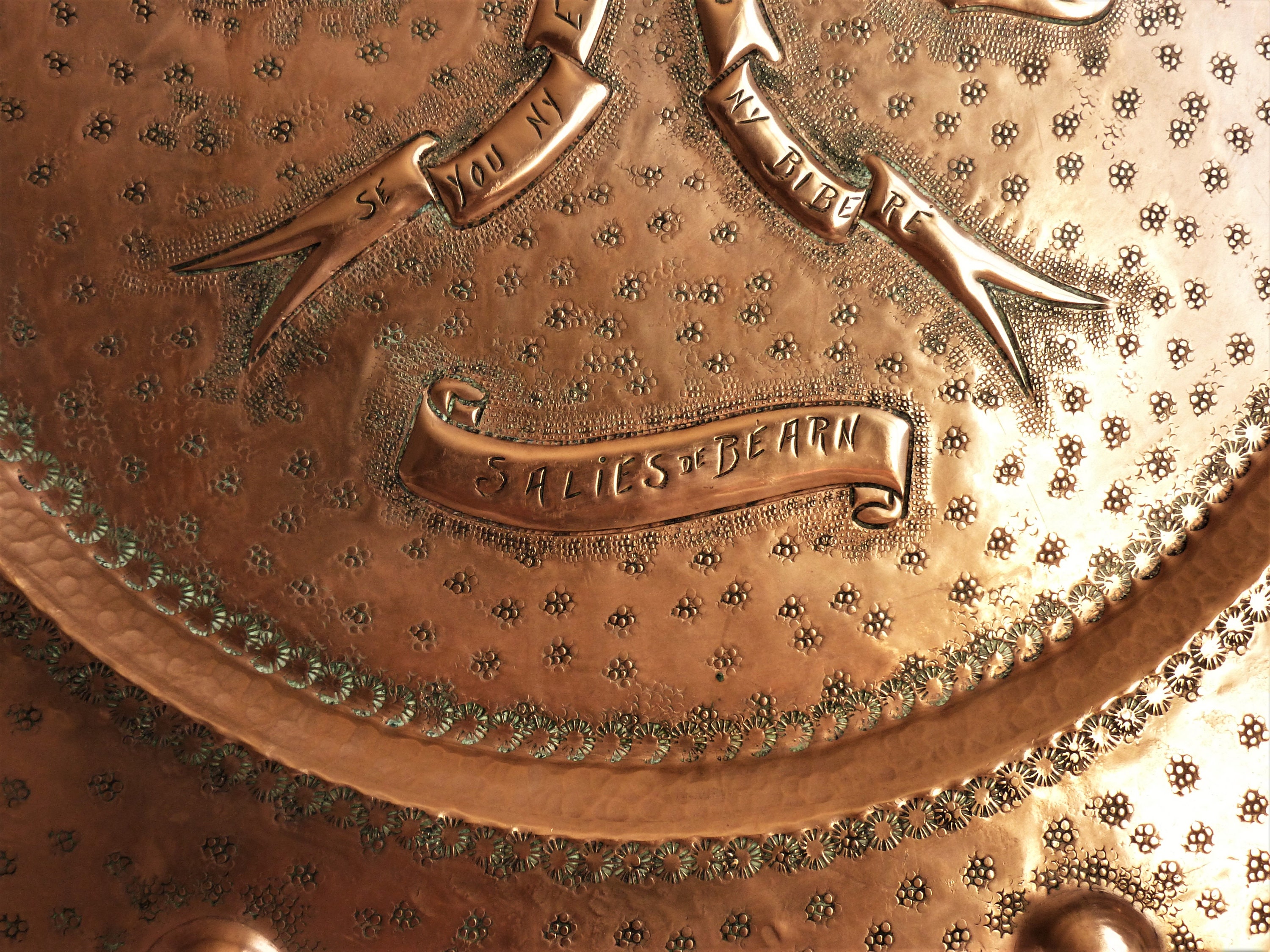 装飾銅トレイ、48 cm - 18.90インチ - ヴィンテージ銅トレイ、地方銅