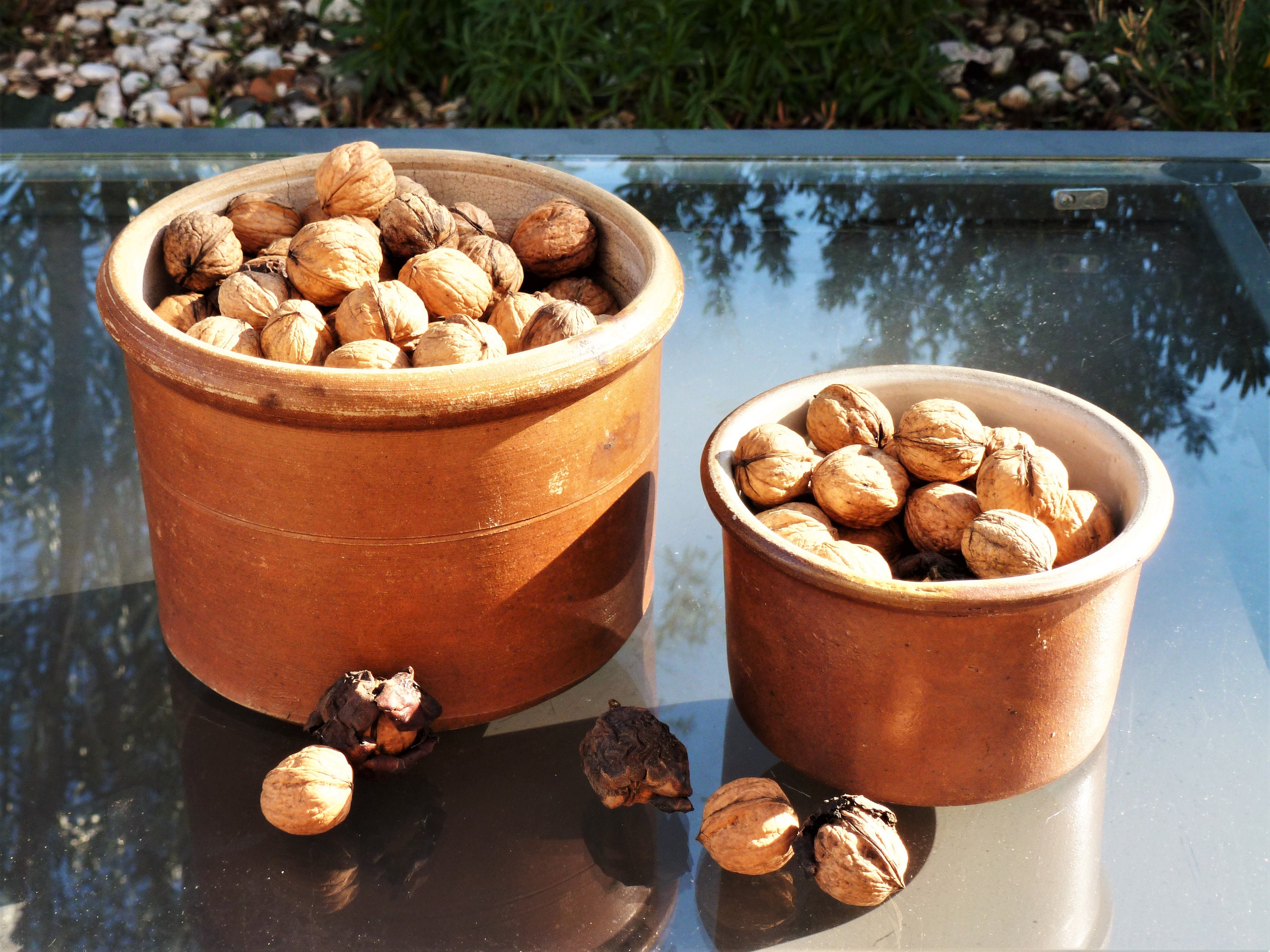 Lot de 2 Pots en Terre Cuite Émaillée, Pot à Rillettes Grès, Graisse Vintage, Vintage Décor Campagne
