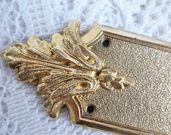 Vintage door plates gilded with fine gold, antique push plates, art deco interior doors, French Louis XV style door decor, French home decor