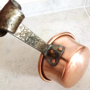 Antique large copper ladle, vintage copper kitchen utensil, 19th century kitchen copper, jam ladle, kitchen copper, country house wall decor