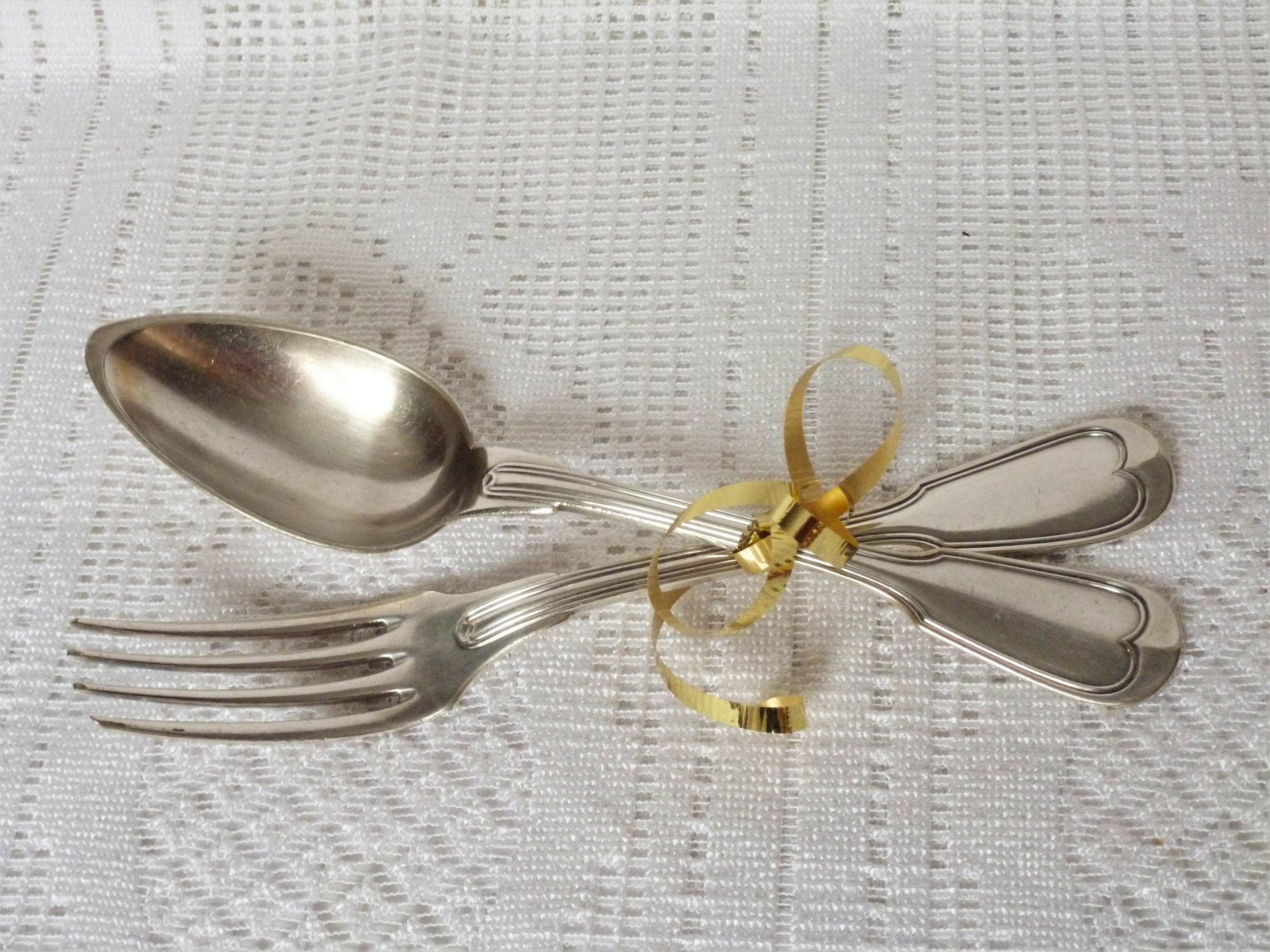 Couverts de Table Métal Argenté, Couverts Christofle Monogramme, Argenterie Française Vintage, Cadea