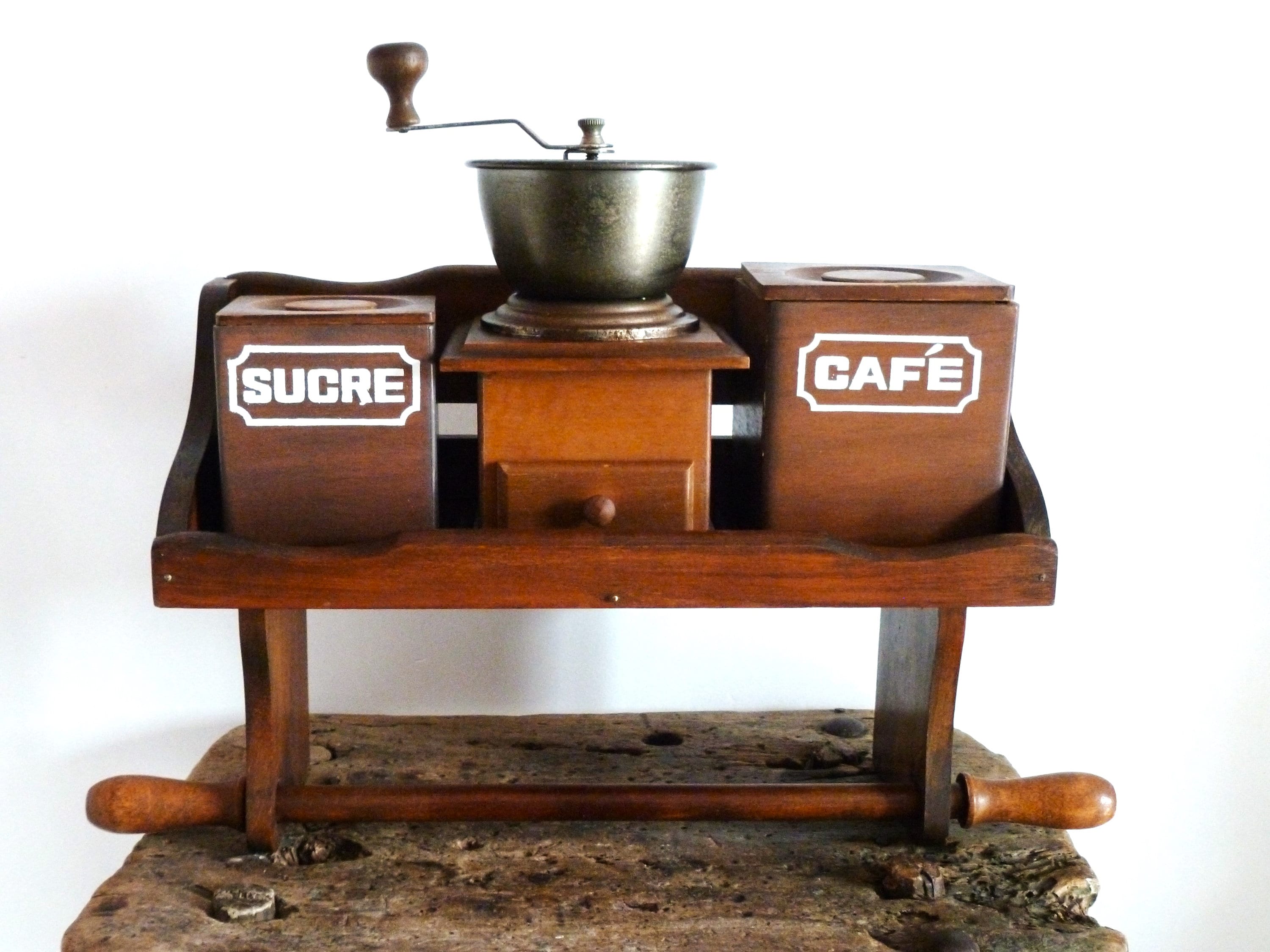Etagère Murale De Cuisine En Bois, Moulin À Café Avec Étagère Murale, Rangement Épices Condiments Cuisine, Vintage Boîte Bois