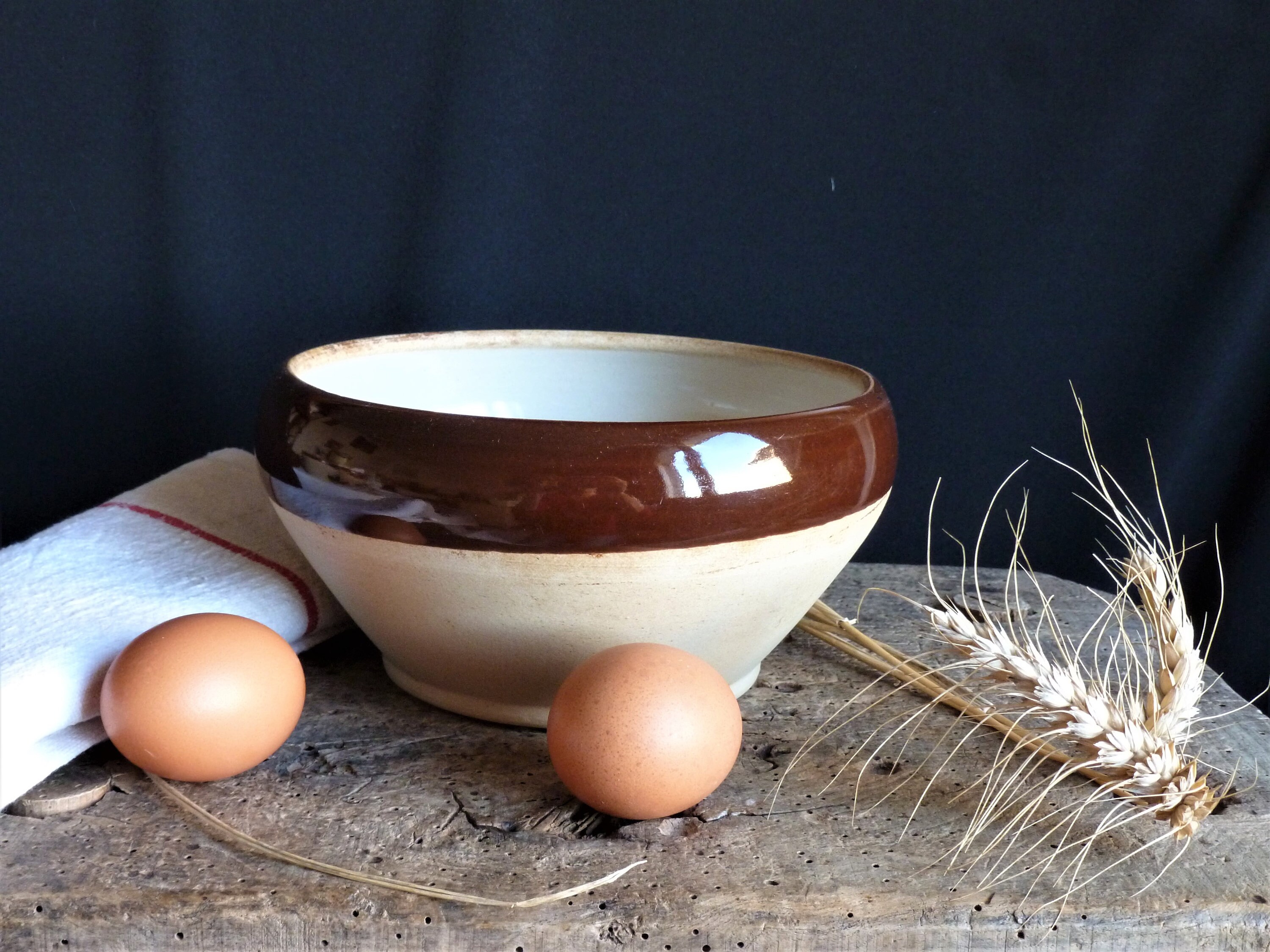 Bol Céramique Grès Digoin, Terrine en Grès, de Charcuterie, Jatte Cuisine Vintage, Saladier Rustique