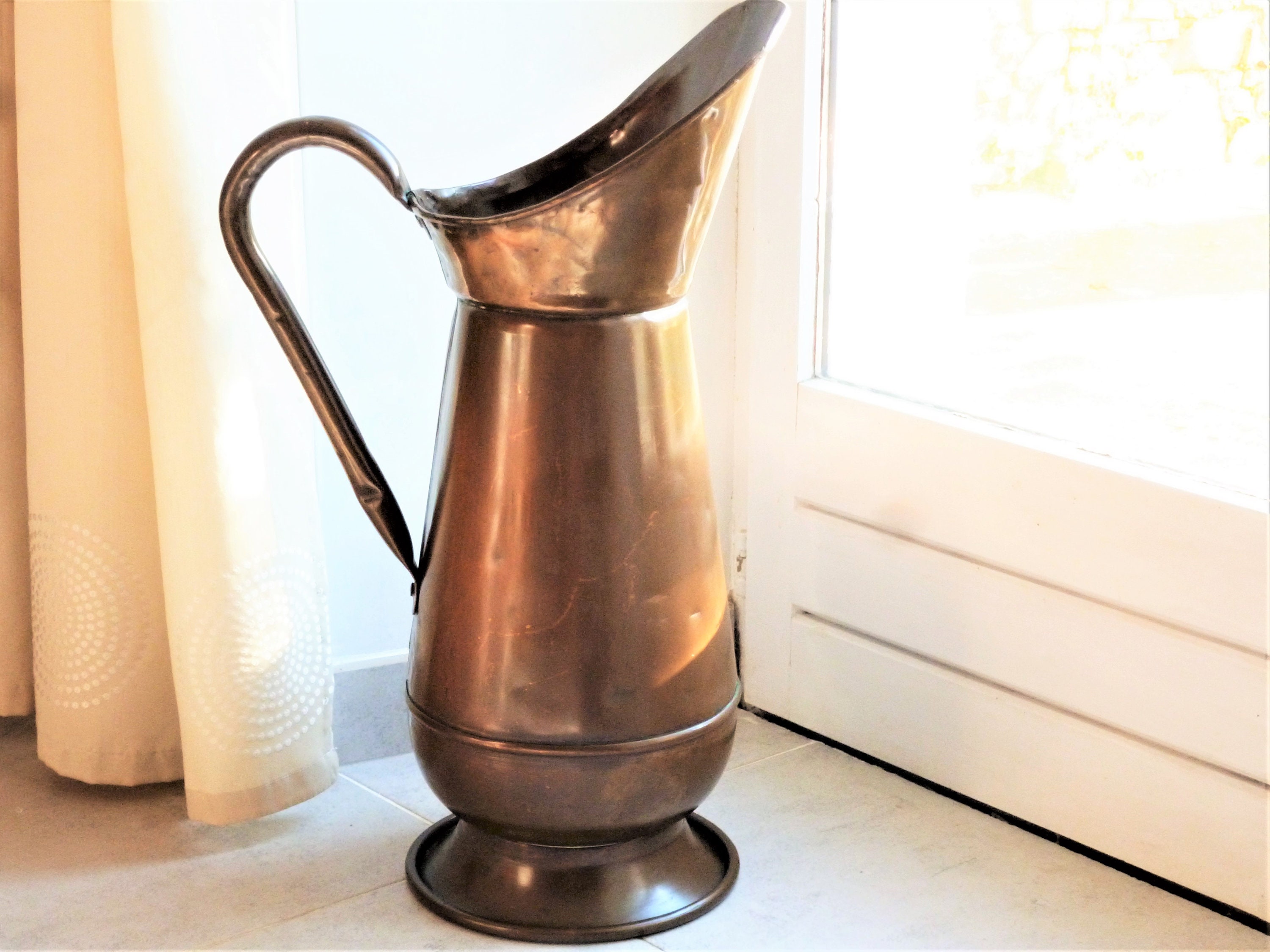 RARE : Antique and Heavy Copper Jug, Vintage Copper Jug, Copper ...