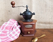 Antique coffee grinder, vintage spice grinder, vintage kitchen accessory, rustic kitchen decor, housewarming gift idea, french kitchen gift.