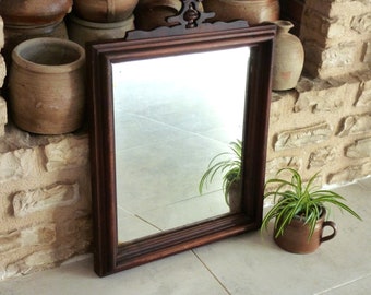 Antique Napoleon III mercury mirror (24.01&quot; X 17.92&quot;) - 19th century antique mirror, Napoleon III mirror, French antique salon wall decor.