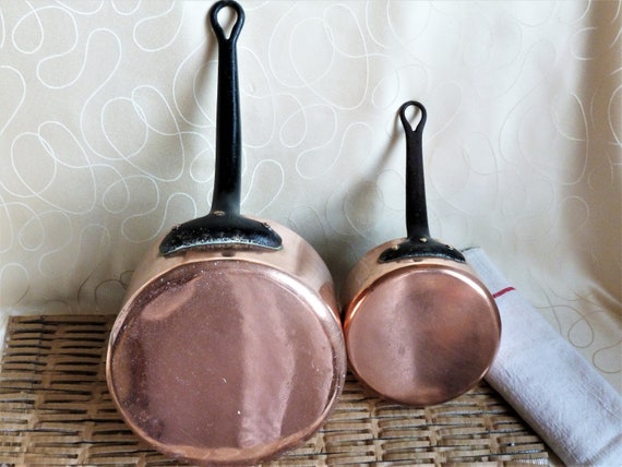 2 sartenes de cobre antiguas 2 mm accesorios de cocina de cobre