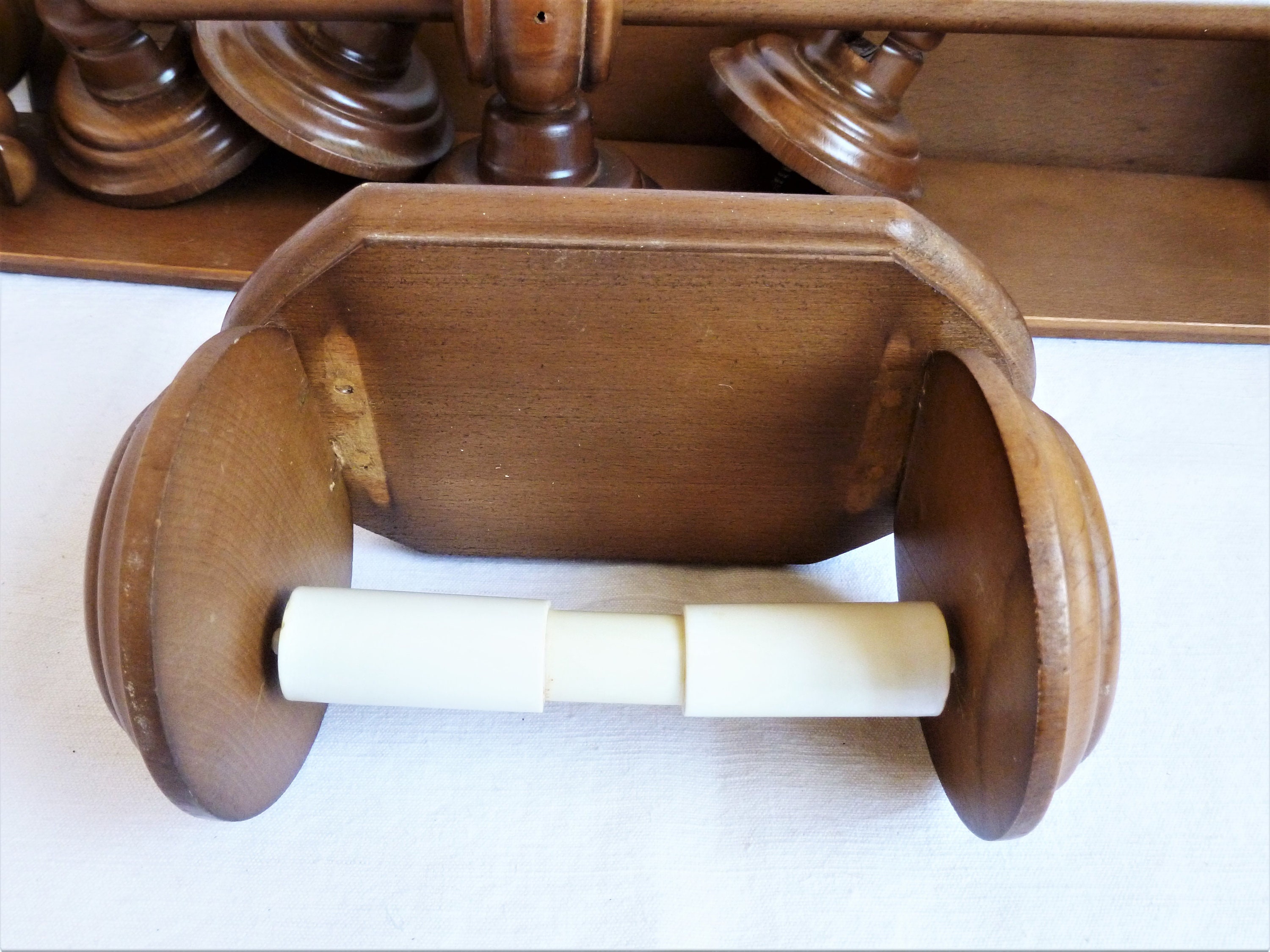 Accesorios de baño de madera soportes de toallas de madera | Etsy