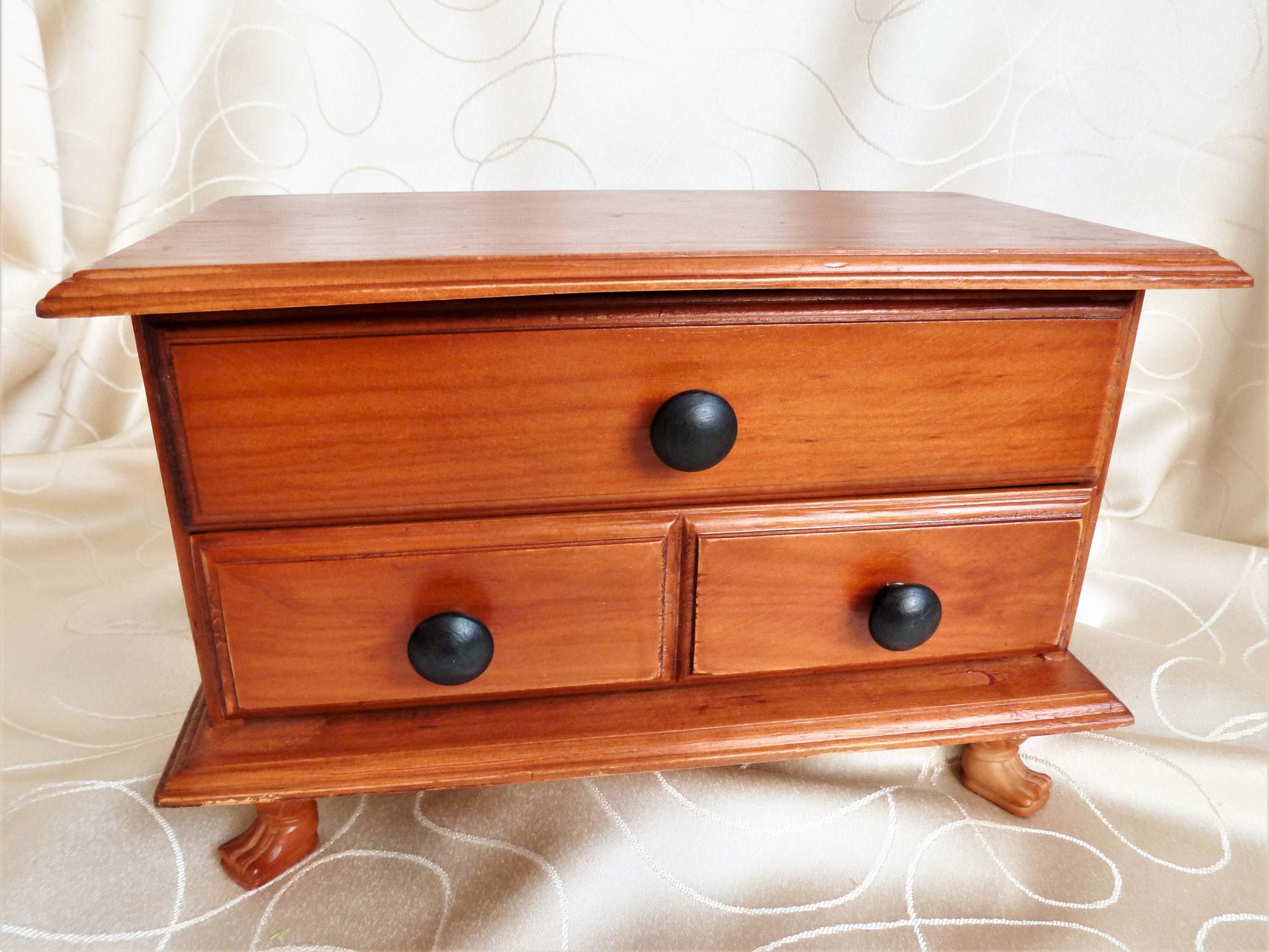 Boîte à Bijoux En Bois Vintage - Coffret Avec Poignée, Rangement Pour Colliers & Bagues