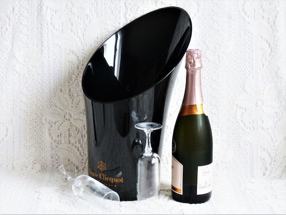 Seau à Champagne Veuve Clicquot Vintage – Plastique Moulé Noir – Neuf