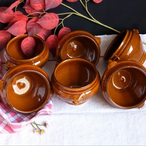 Set of 6 stoneware ceramic onion soup bowls, French soup bowls, French ceramic tableware, French table accessories, Gifts French tradition.
