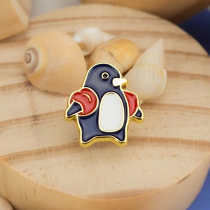 Paranoid Penguin Enamel Pin – Cute Penguin Chick with Floaties | Funny Animal Lapel Pin | Kawaii Ocean-Themed Gift