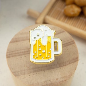 Polar Bear Beer Enamel Pin - Japanese Beer Character| Drinks Collection