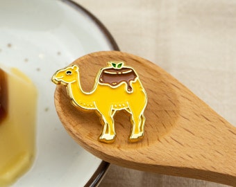 Camel Brûlée Enamel Pin – Dessert caramel pudding | Sweets and treats | Gift for foodies and Pâtissiers