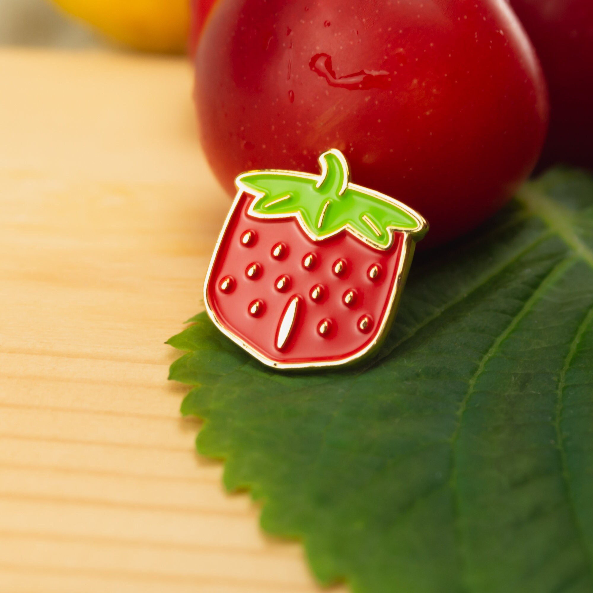 Pocket Strawberry Enamel Pin Etsy Singapore