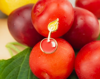 Cherry Bomb Emaille Pin - Klein aber explosiv | Obst Emaille Pin