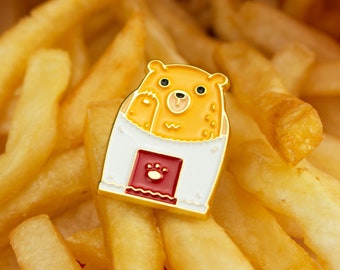 Hash Brown Bear Enamel Pin – Bear-y tasty hashbrown | Fast food collection