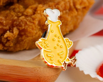 Fried Chicken Enamel Pin — Fast food collection | Cute food illustrations | Food Puns | Junk food