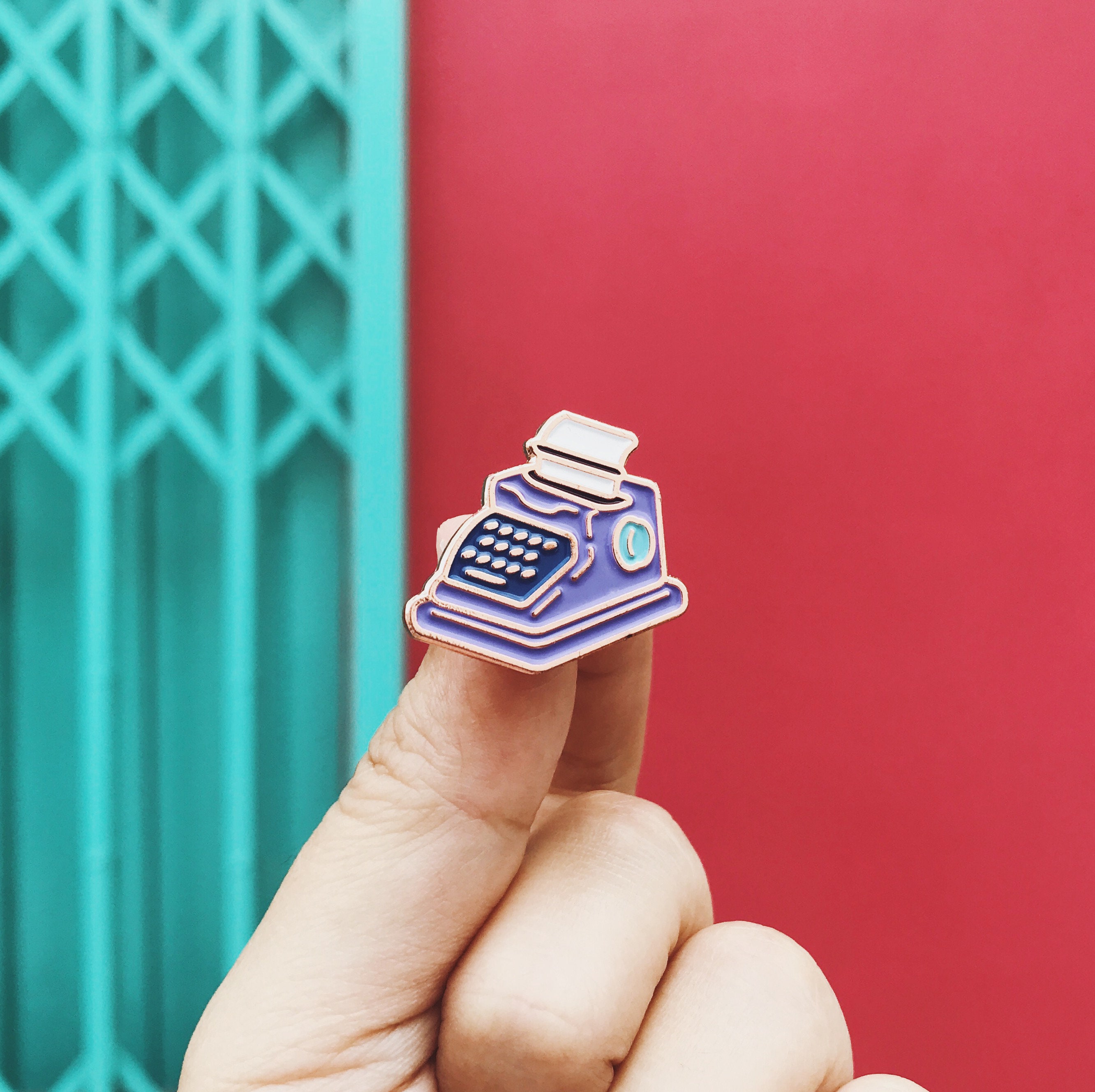 Typewriter Enamel Pin Etsy